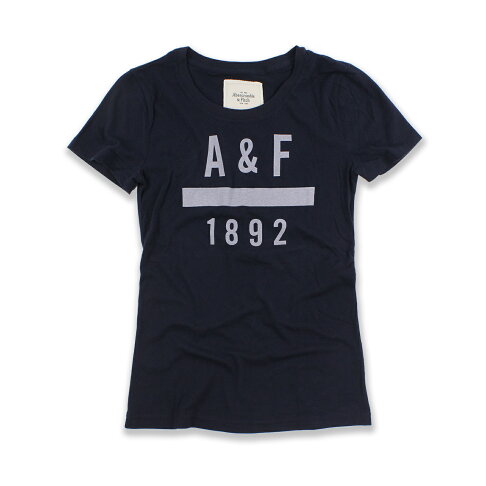 美國百分百【Abercrombie & Fitch】T恤 AF 短袖 短T 麋鹿 上衣 女 深藍色 M號 F519 0