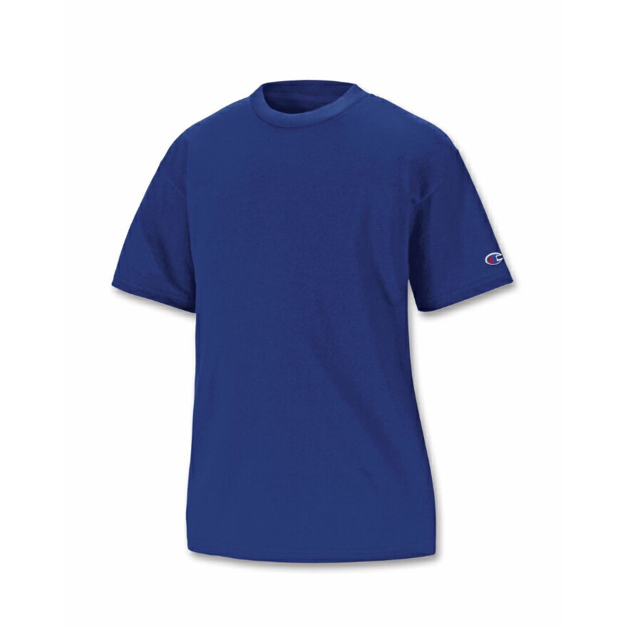 美國百分百【Champion】冠軍 T恤 短袖 T-shirt logo 素T 排汗 快乾 高磅數 寶藍 XS S號 F386
