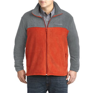 美國百分百【全新真品】Columbia 外套 夾克 立領 哥倫比亞 Fleece 灰色 橘色 刷毛 保暖 S號 F757