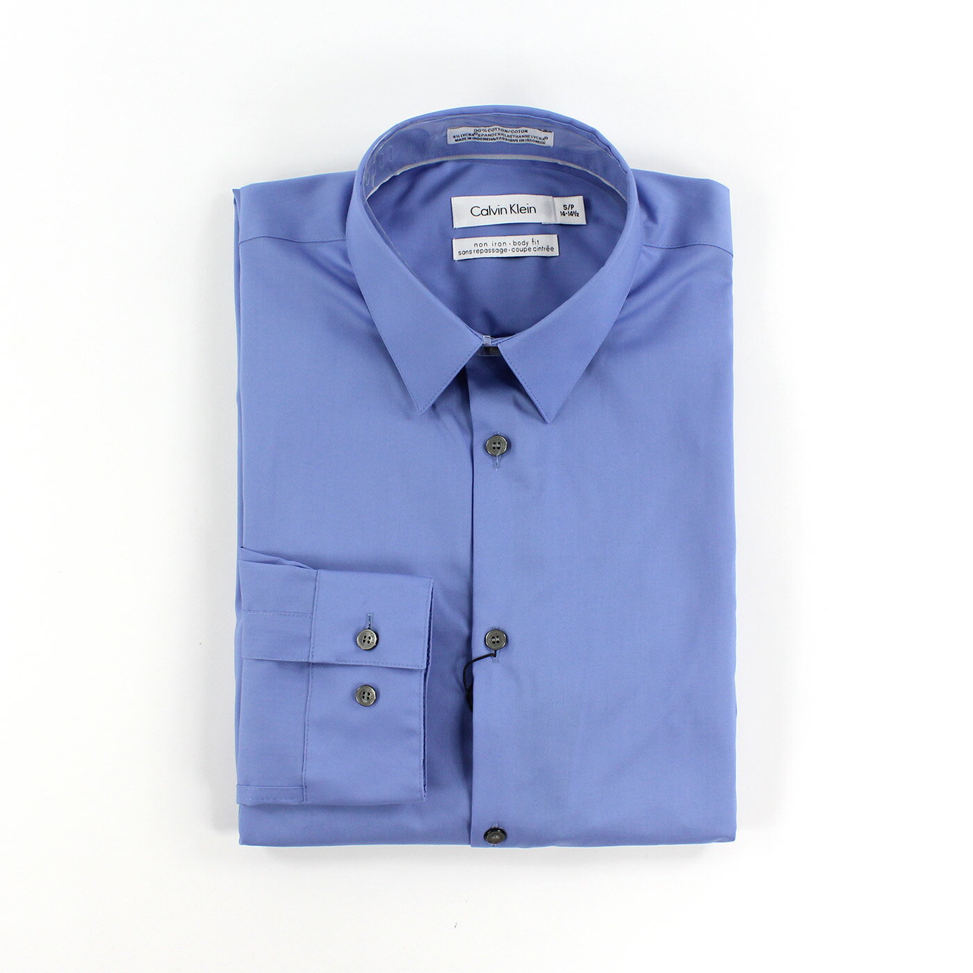 美國百分百【全新真品】Calvin Klein 襯衫 CK 男衣 上班 長袖 上衣 商務 專櫃款 淺藍 XS號 C615 0