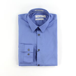 美國百分百【全新真品】Calvin Klein 襯衫 CK 男衣 上班 長袖 上衣 商務 專櫃款 淺藍 XS號 C615