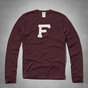 美國百分百【Abercrombie & Fitch】T恤 AF 長袖 T-shirt 麋鹿 大F 酒紅 特價 S M L XL號 F813