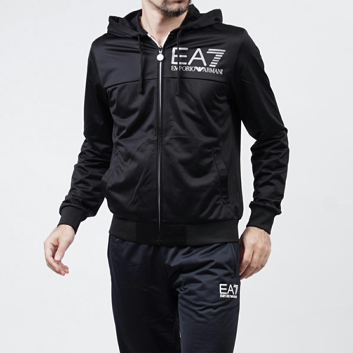 美國百分百【全新真品】Emporio Armani 外套 連帽 夾克 EA7 尼龍 運動 黑色 XS S號 F825
