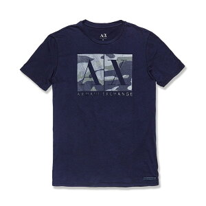 美國百分百【Armani Exchange】T恤 AX 短袖 logo 上衣 T-shirt 迷彩 M號 深藍 G004
