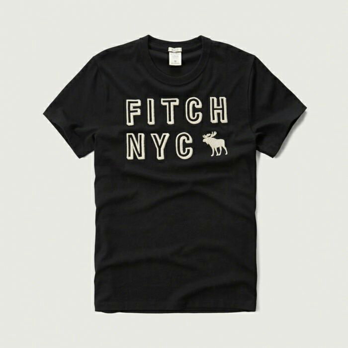 美國百分百【Abercrombie & Fitch】T恤 AF 短袖 T-shirt 麋鹿 黑色 logo S M L XL號 G260