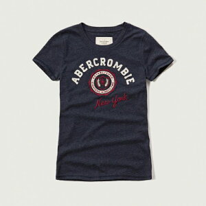 美國百分百【Abercrombie & Fitch】T恤 AF 短袖 T-shirt 短T 麋鹿 女 藏藍色 XS S M號 G264