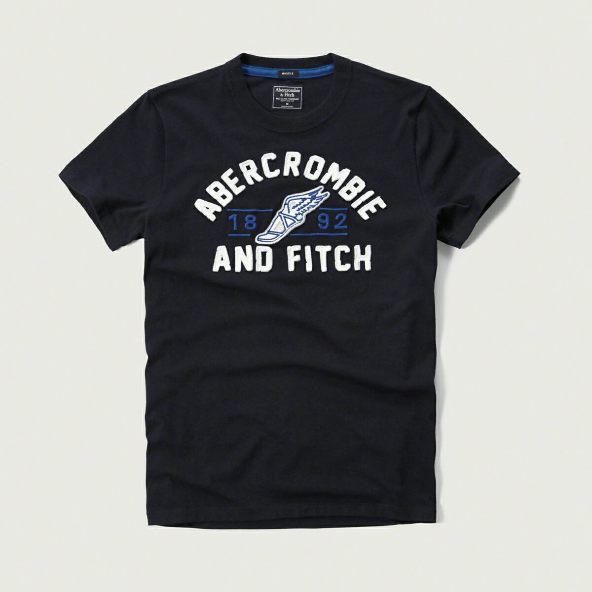 美國百分百【Abercrombie & Fitch】T恤 AF 短袖 T-shirt 麋鹿 深藍 logo XS S M L XL號 G316