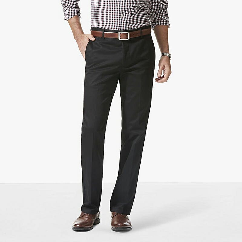 美國百分百【全新真品】Dockers D1 長褲 西裝褲 直筒褲 休閒褲 上班 修身 黑色 28 29 30腰 F395