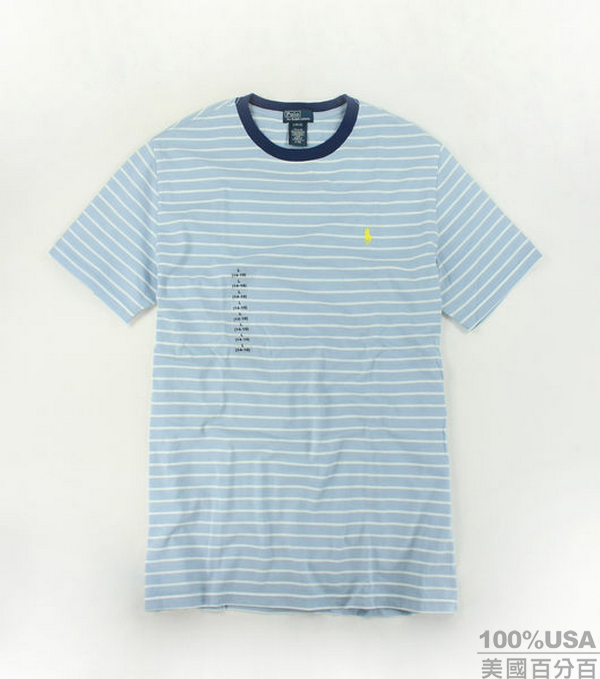 美國百分百【全新真品】Ralph Lauren 男 女 短袖 T-shirt T恤 上衣 水藍 條紋 XS S號 貨付 RL POLO
