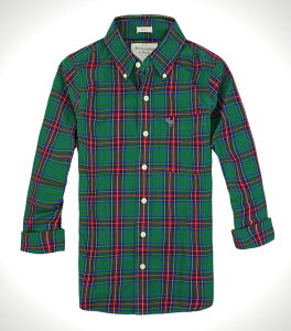 美國百分百【全新真品】Abercrombie & Fitch AF 麋鹿 墨綠 格紋 長袖襯衫 設計 型男 免運 S L號