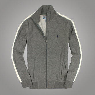 美國百分百【全新真品】Ralph Lauren 外套 RL 夾克 立領 Polo 小馬 灰 純棉 大尺 男 S M L XL XXL B536