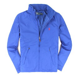 美國百分百【全新真品】Ralph Lauren 外套 RL 連帽 夾克 上衣 Polo 小馬 寶藍 皮革 鋪棉 男 S M