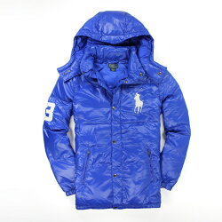 美國百分百【全新真品】Ralph Lauren 外套 RL 連帽外套 夾克 羽絨外套 Polo 大馬 輕巧 寶藍 S E028