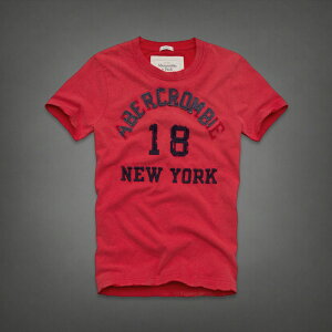 美國百分百【全新真品】Abercrombie & Fitch T恤 AF 短袖 T-shirt 麋鹿 紅 文字 大尺 復古 男 L XL XXL