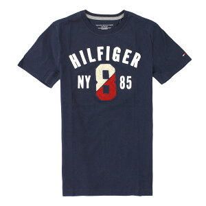 美國百分百【全新真品】Tommy Hilfiger T恤 TH 短袖 T-shirt 上衣 深藍 刺繡 Logo 數字 男 XS S M