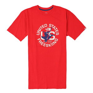 美國百分百【全新真品】The North Face T恤 TNF 短袖 上衣 T-shirt 北臉 紅 人物 國旗 滑雪 男 S M號