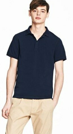 美國百分百【全新真品】Armani Exchange Polo衫 AX 短袖 上衣 深藍 亞曼尼 網眼 素面 男衣 S M號 C277