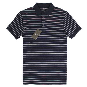 美國百分百【全新真品】Armani Exchange Polo衫 AX 短袖 亞曼尼 條紋 深藍 S M號 E132