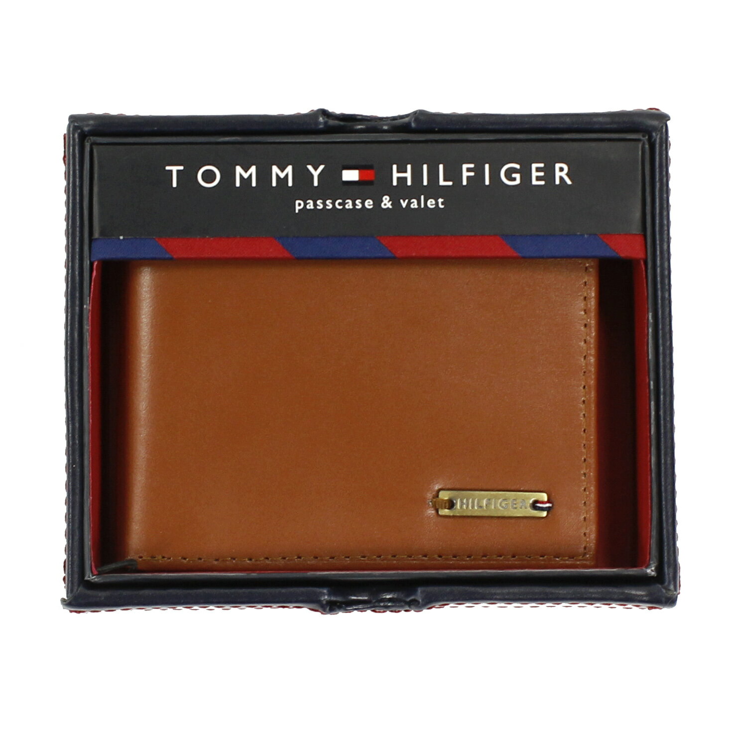 美國百分百【全新真品】Tommy Hilfiger 皮夾 TH 男生 錢包 皮包 短夾 禮盒 鈔票夾 黃褐色 E377