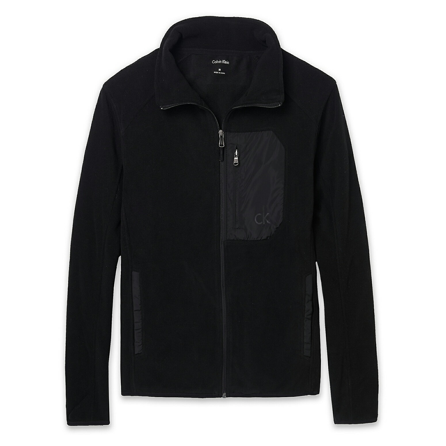 美國百分百【全新真品】Calvin Klein 外套 CK 夾克 刷毛 立領 騎士 保暖 中空纖維 黑 男 S E449