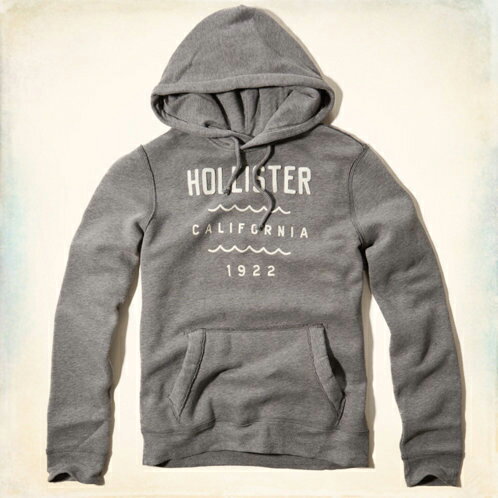 美國百分百【全新真品】Hollister Co. HCO 海鷗 外套 夾克 連帽 長袖 上衣 灰 M L號 男 E455