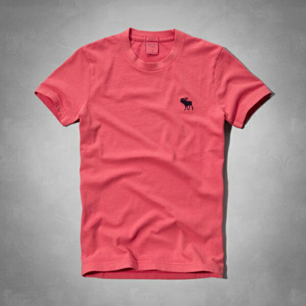 美國百分百【全新真品】Abercrombie & Fitch T恤 AF 短袖 上衣 T-shirt 麋鹿 紅 圓領 Logo 男 M L