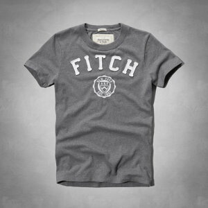 美國百分百【全新真品】Abercrombie & Fitch T恤 AF 短袖 T-shirt 麋鹿 灰 圓領 Logo 男 S L XXL號