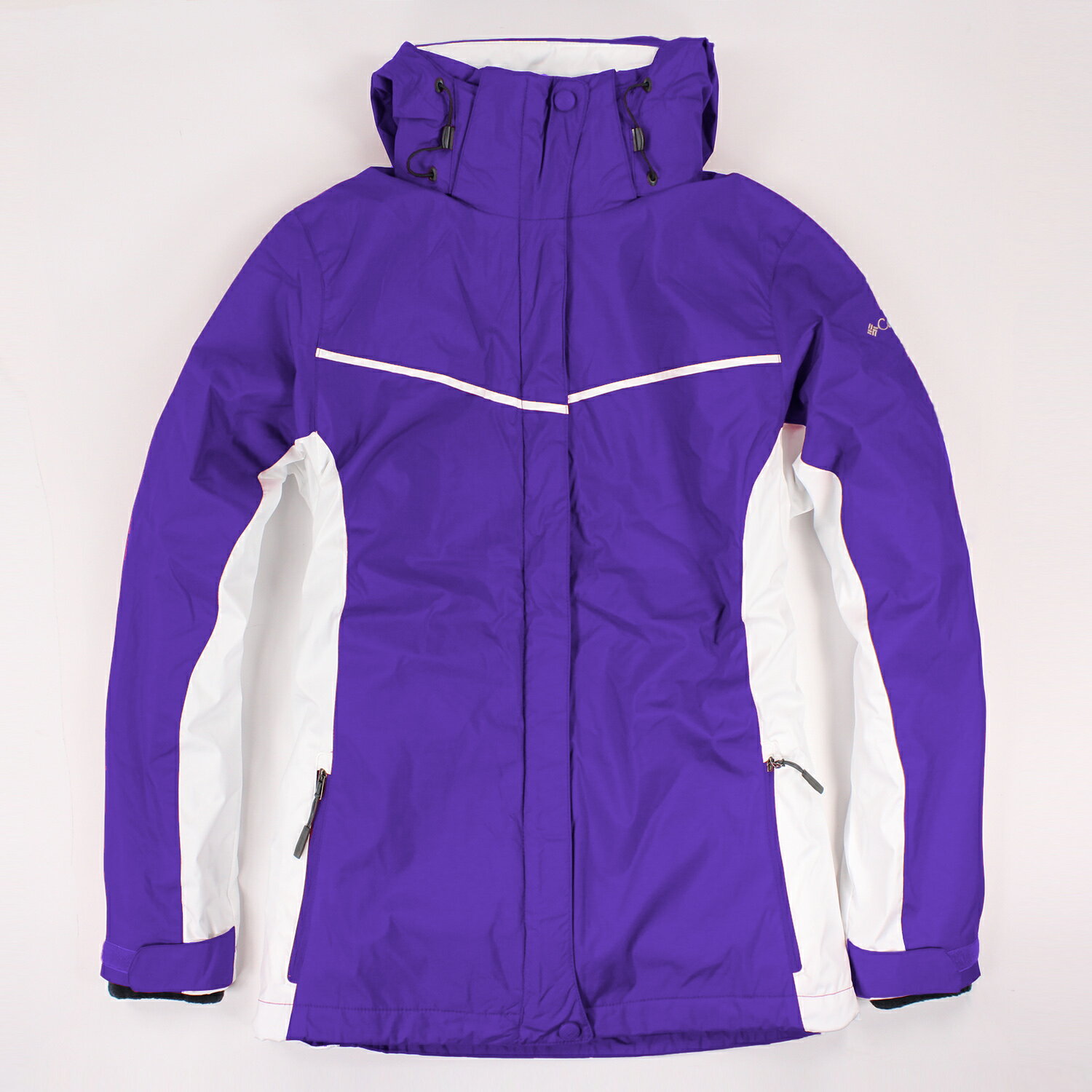 美國百分百【全新真品】Columbia 外套 夾克 連帽 哥倫比亞 紫色 兩件式 防水 女 M L號 E480