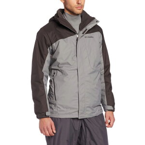美國百分百【全新真品】Columbia 外套 夾克 連帽 哥倫比亞 登山 滑雪 咖啡 兩件式 防水 男 XXL E482