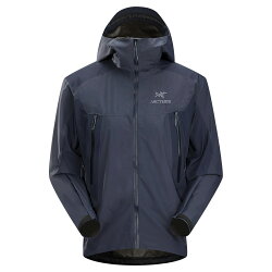 美國百分百【全新真品】Arc'teryx 外套 GORE-TEX 連帽 始祖鳥 防水 防風 透氣 男 深藍 S E488