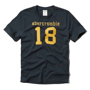 美國百分百【全新真品】Abercrombie & Fitch T恤 T-shit 短袖 麋鹿 圓領 深藍 S號 E613