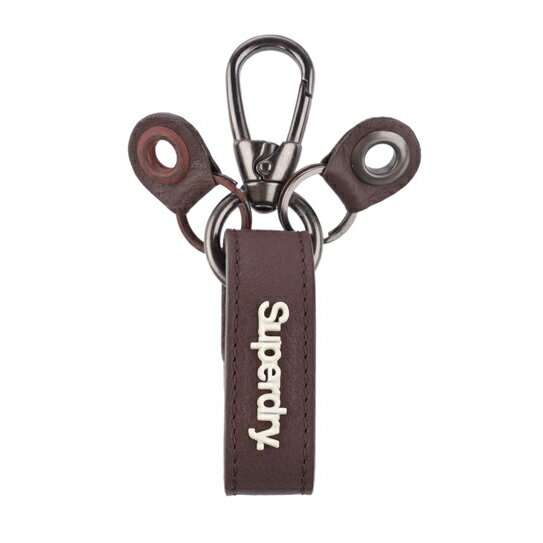 美國百分百【全新真品】Superdry 極度乾燥 鑰匙圈 配件 皮革 吊飾 飾品 咖啡 鑰匙環 鎖環 鎖匙圈 鑰匙扣