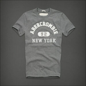 美國百分百【Abercrombie & Fitch】T恤 AF 短袖 T-shirt 麋鹿 logo 92 灰 E740
