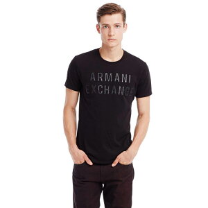 美國百分百【Armani Exchange】T恤 AX 短袖 logo 上衣 T-shirt 黑色 S M號 E781