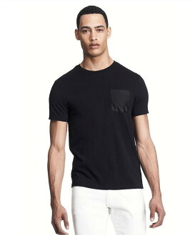 美國百分百【Armani Exchange】T恤 AX 短袖 上衣 logo 口袋 T-shirt 黑 XXL E820