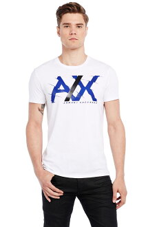 美國百分百【Armani Exchange】T恤 AX 短袖 上衣 logo T-shirt 白色 L XL E822