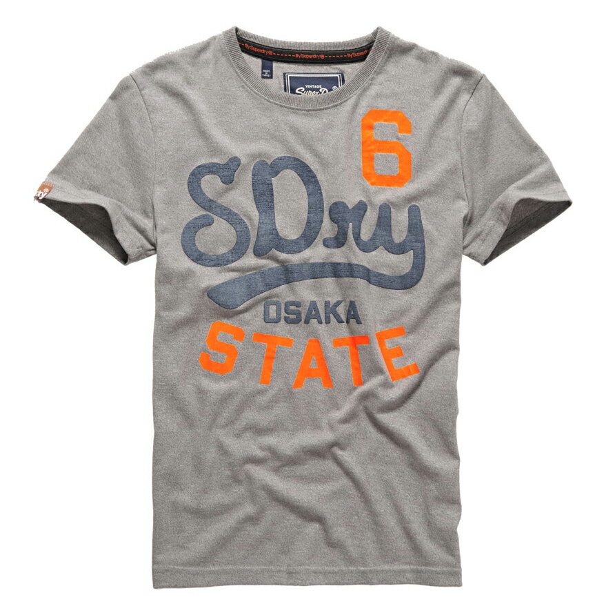 美國百分百【Superdry】極度乾燥 T恤 上衣 T-shirt 短袖 短T 水洗 圓領 灰色 復古 大尺碼 E830