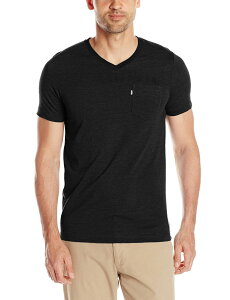美國百分百【全新真品】Levis T恤 T-SHIRT 短袖 上衣 V領 黑色 素T 口袋 S號 男 F015
