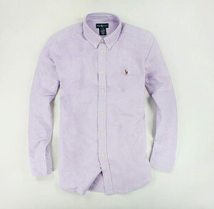 美國百分百【全新真品】Ralph Lauren 上衣 Polo Oxford 牛津布 長袖 襯衫 紫色 XS S號 RL 男衣 B016