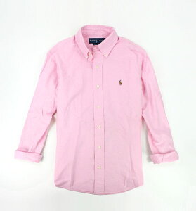美國百分百【全新真品】Ralph Lauren RL POLO 男 長袖 襯衫 上衣 外衣 棉質 粉紅色 貨付 XS S 號