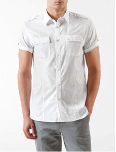美國百分百【全新真品】Calvin Klein CK 男 薄款 短袖 襯衫 雙口袋 開扣 反摺袖 白色 S號 超取