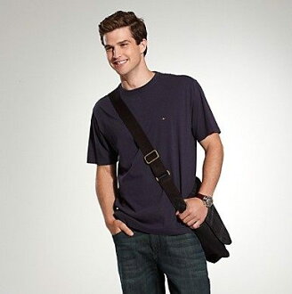 美國百分百【全新真品】Tommy Hilfiger TH 男衣 純棉 短袖 T恤 圓領 素面 深藍 XS S M 超特價
