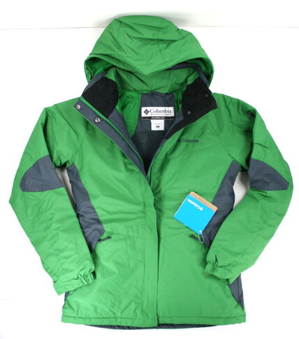 美國百分百【全新真品】Columbia 哥倫比亞 女版 保暖外套 連帽風衣 寒冬款 綠色 XL號 0