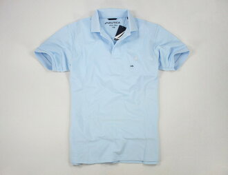 美國百分百【全新真品】Nautica 美國 春夏 素色網眼 男生 上衣 短袖 POLO衫 帆船牌 淡藍 超取