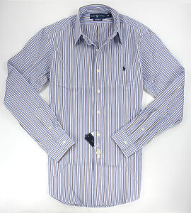美國百分百【全新真品】Ralph Lauren 型男 休閒 長袖襯衫 藍色 線條 RL 超商取 美國寄件