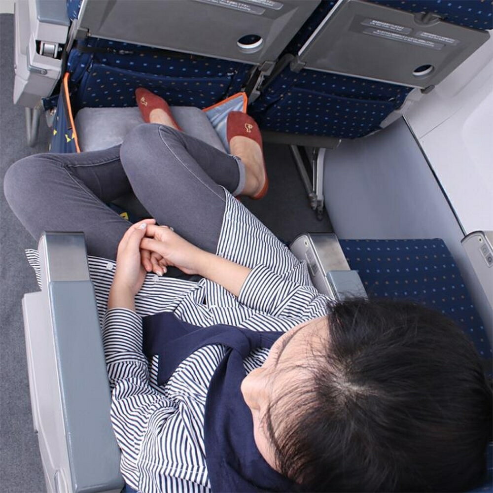 充氣腳墊 坐長途飛機上便攜充氣吊腳墊墊腳足踏飛行枕頭旅行u型枕睡覺神器 非凡小鋪