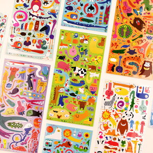 可愛海洋動物貼紙手賬帳裝飾兒童卡通手機水杯PVC防水小咕卡貼畫
