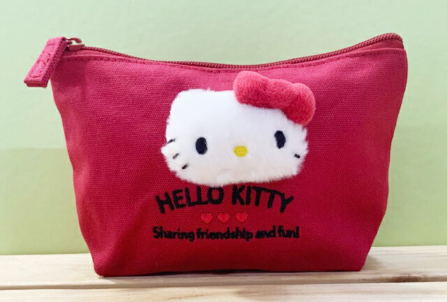 【震撼精品百貨】Hello Kitty 凱蒂貓 Hello Kitty日本SANRIO三麗鷗KITTY化妝包/筆袋-小熊紅*97559 震撼日式精品百貨