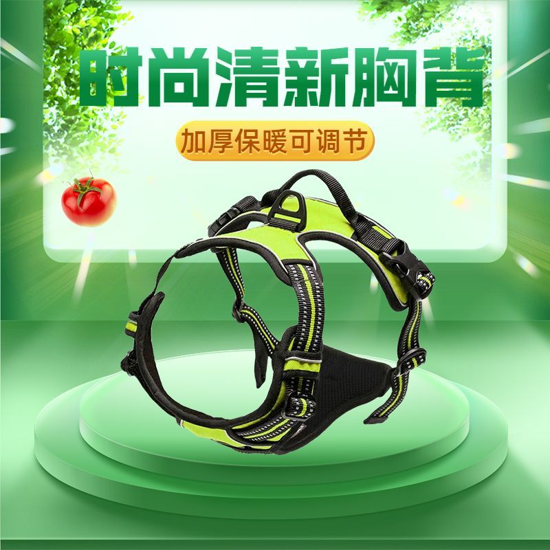 狗狗牽引兔妮牽引帶安全可伸縮法鬥惡霸邊牧鬥牛夜行反光尼龍胸背pd6071