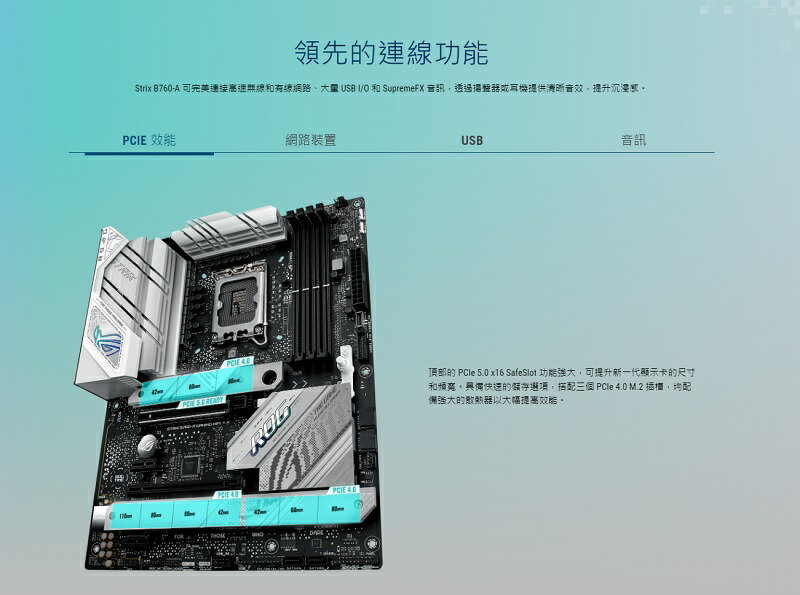【享最高折300】ASUS 華碩 STRIX B760-A GAMING WIFI 主機板 4